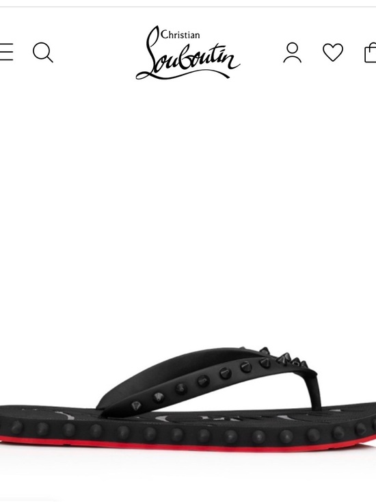 Christian Louboutin Other - Christian Louboutin Black Studded Thong Sandals with Red Sole Edge